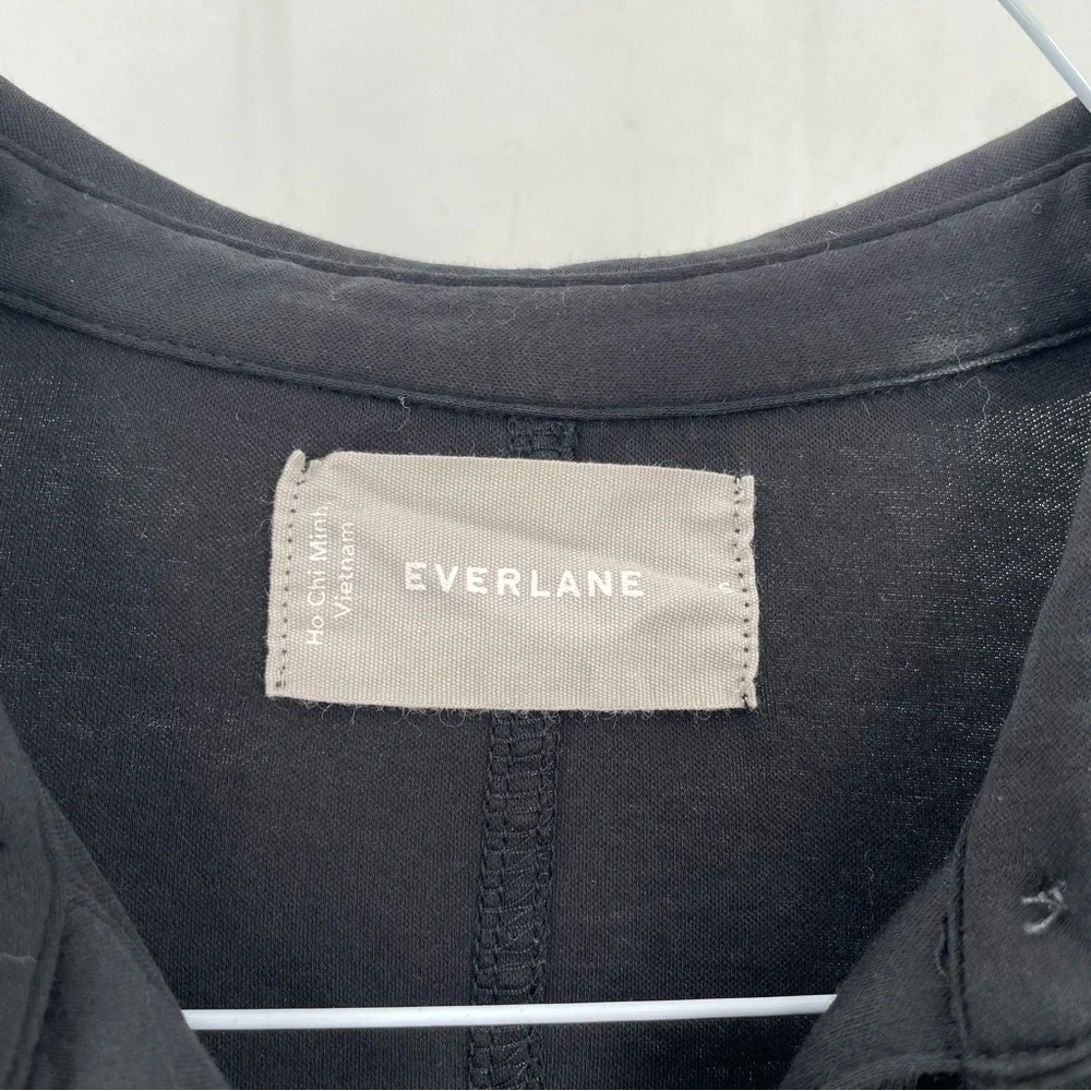 Everlane The Luxe Cotton Button Front Collared Long Sleeve Casual Shirtdress
